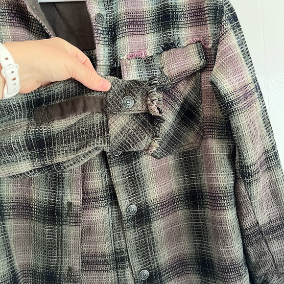 FREE PEOPLE WE THE FREE SHACKET FLANNEL SHIRT WOMENS - Picture 4 of 4